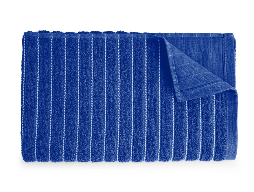 Navy Blue - Dark Blue 100% Cotton Bath Towel - 2-In-1 By Welspun