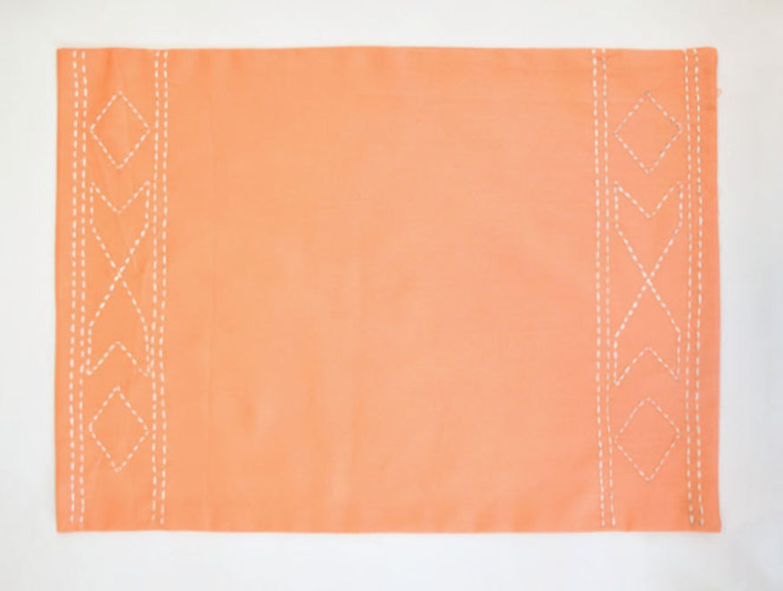 Spun 100% Cotton Handcrafted Placemat - Orange