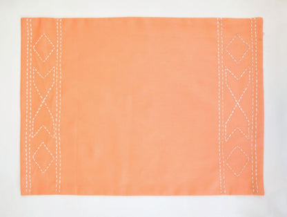 Spun 100% Cotton Handcrafted Placemat - Orange